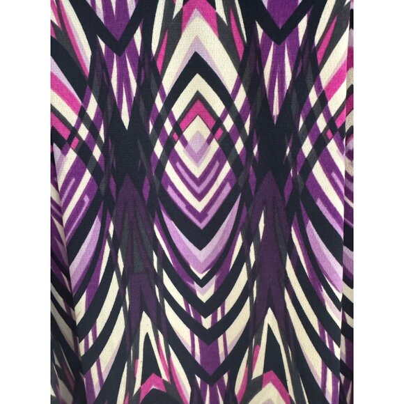 Dressbarn Purple Geometric Print Midi Dress Size 20W 2X Plus Sleeveless Stretch - Picture 4 of 7